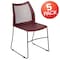Flash Furniture Burgundy Plastic Stack Chair, PK5 5-RUT-498A-BY-GG - alternate 7